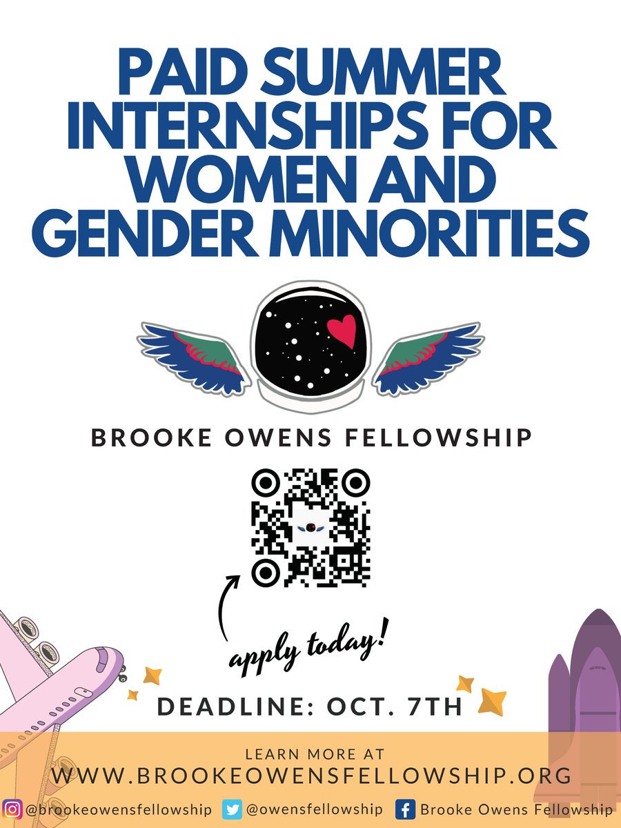 Application deadline extended to THIS Saturday, October 7th!   
BrookeOwensfellowship.org/apply