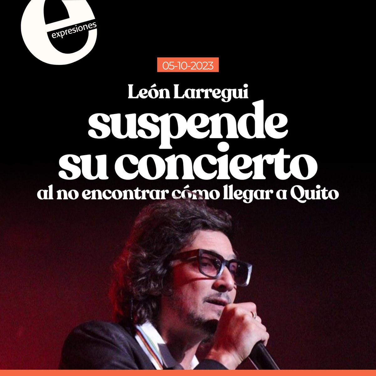 #EXPRESIONES | Los músicos de León Larregui, su staff y el público, lo esperaban para el espectáculo que tenía que ofrecer en la capital. Sin embargo, sus planes para llegar a tiempo se trastocaron y su concierto se suspendió.

Más: bit.ly/3PKmCUf
