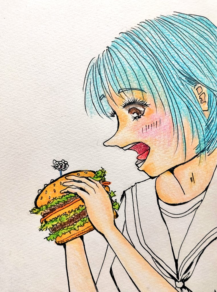 「BIGバーガーWIP 韻を踏んでいるようなないような本当はパクッとしている方が口」|TeheperoNyanko1000+のイラスト