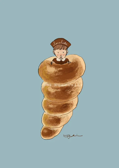 チョココルネ 寒すぎませんか?私は既に寒すぎてこんな感じでお布団にくるまっていました。 できたてパンに包まれたい きっといい香りと柔らかさに包まれることでしょう。ついでにお腹も空きますね。 パン屋さんでコルネを選ぶことは少ないですが食べるとしたらおしりから