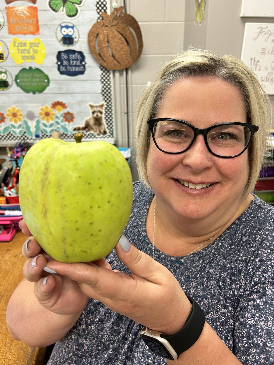 Today the received the largest apple  ever for World Teacher’s Day!🍏❤️ #lockespride #WorldTeacherDay