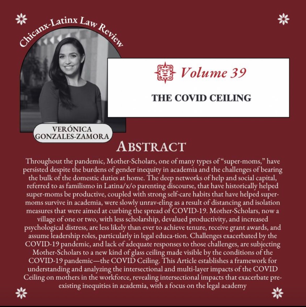 ProfVGZ's tweet image. Excited to share my COVID CEILING article published in the @cllrucla of UCLA! Looking forward to the evolution of policies supporting working moms. Check out the piece on 100 years of Latinas in the legal field, too! Historic. escholarship.org/uc/uclalaw_cllr