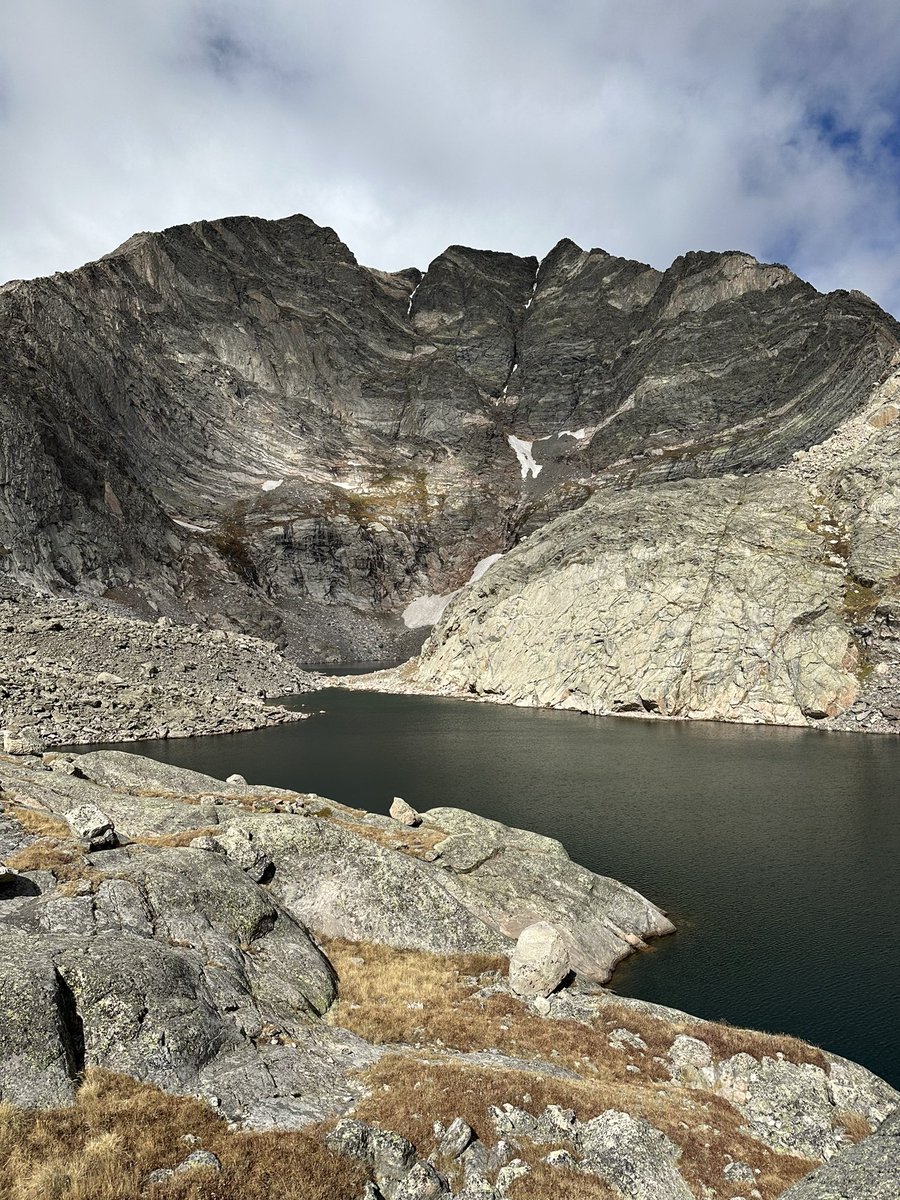 Scrambled up to the Spectacle Lakes today, just below the face of Ypsilon Mountain.