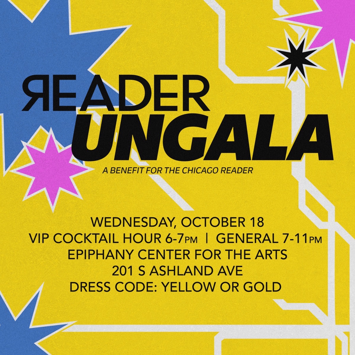 Hey Chicago friends: it’s less that two weeks away from the -#ReaderUnGala and I want you to look good in your yellow and party with me! Join the @Chicago_Reader for its 2nd Annual UnGala Celebration on October 18 – grab your tickets below! ticketfalcon.com/e/reader_ungal…