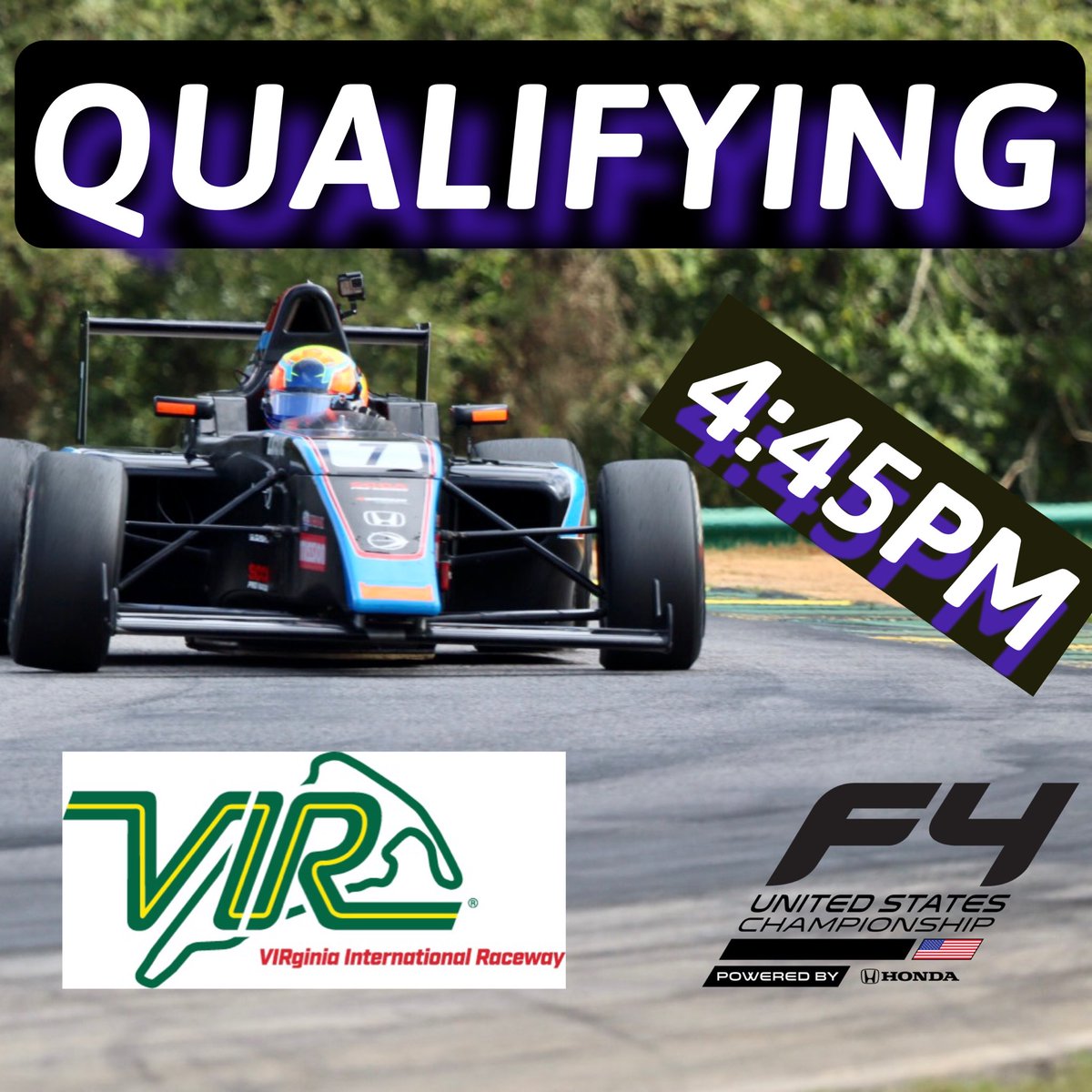 Practice at 11:30am followed by qualifying at 4:45 on Friday