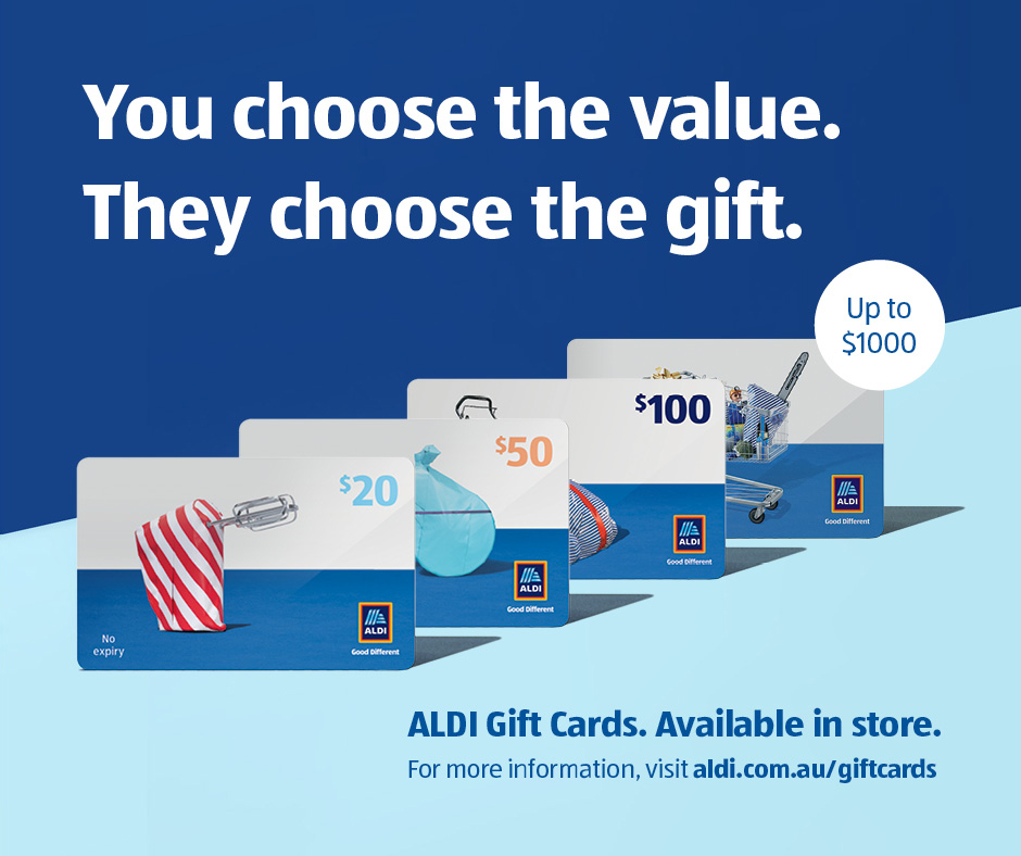 Can't decide between cheese or a chainsaw? Give them a gift they'll be wrapped with. ALDI gift cards available in store now. bit.ly/3U33qCk