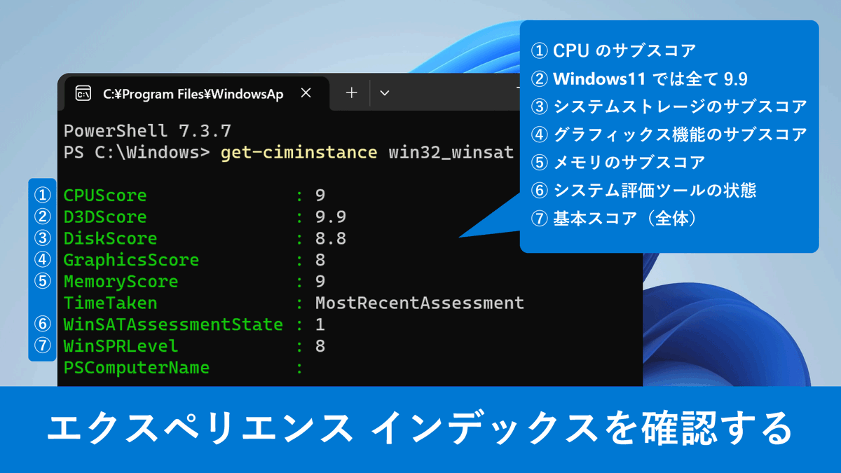 確認 エクスペリエンス インデックスを確認する／ エクスペリエンス