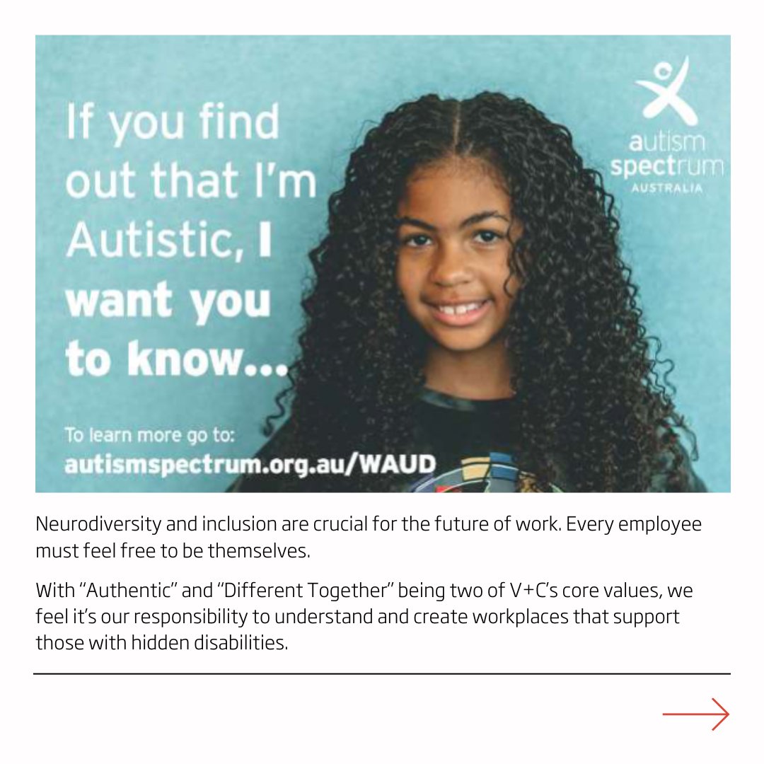 VeldhoenCompany's tweet image. We engaged Aspect Australia to help us learn about neurodiversity and hidden disabilities, specifically the lived-experience of Autistic people in relation to the workplace and how to make the #futureofwork more inclusive. 

#betterworldofwork #workplacestrategy #workplaceculture