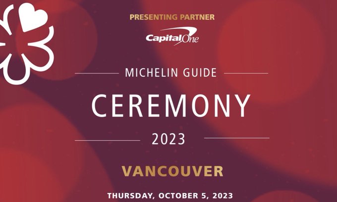 Looking forward to attending the Vancouver 2023 MICHELIN Guide Ceremony tonight (October 5th).   You<a href="/tag/michelinguidevancouver"class="tags"><span>#michelinguidevancouver</span></a><a href="/tag/michelinstar23"class="tags"><span>#michelinstar23</span></a>