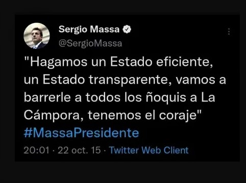 Gracias a Massa por barrer los ñoquis de La Cámpora.