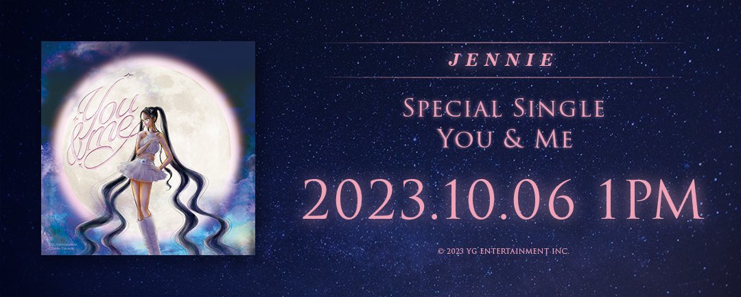 #JENNIE Special Single [You & Me] RELEASE COUNTER
Originally posted by yg-life.com

JENNIE Special Single [You & Me]
✅2023.10.06 12AM(EDT) & 1PM(KST)

#제니 #BLACKPINK #블랙핑크 #SpecialSingle #YouandMe #20231006_12amEDT #20231006_1pmKST #RELEASE #YG
