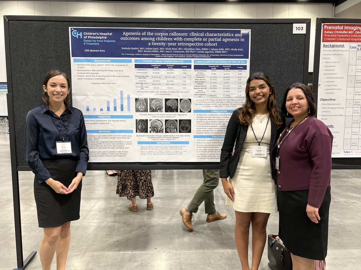 Showcasing our med student/ trainee poster! With Drs. Ashley Bach, ⁦<a href="/RudmilaRashid/">Rudmila Rashid</a>⁩ ⁦<a href="/K_Saha_/">Dr. Khushboo Saha</a>⁩ , Virali Patel #fetalneonatalneurology ⁦<a href="/AnaGCristancho/">Ana Cristancho, MD, PhD</a>⁩ ⁦<a href="/ChildrensPhila/">Children's Hospital</a>⁩