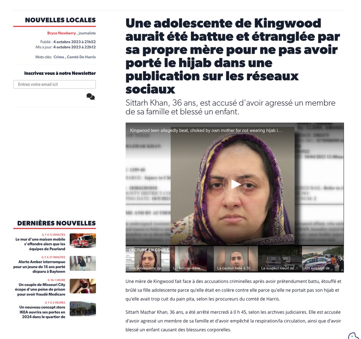 denisedetralala's tweet photo. #ÉtatsUnis Une adolescente de 14 ans a été battue et étranglée par sa propre mère, Sittarh Mazhar Khan, 36 ans, parce qu'elle ne portait pas son #hijab à l'école. La mère a découvert que le couvre-chef manquait dans une publication Instagram de sa fille ⬇️
https://t.co/tdsnnAe9TY https://t.co/hDWBHool6G