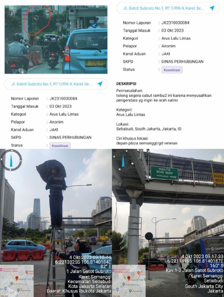 betapa kerennya <a href="/DKIJakarta/">Pemprov DKI Jakarta</a> &amp; JAKI. salut kpd <a href="/dishubjakarta/">Dinas Perhubungan DKI Jakarta</a> yang tanggap mengubah rambu demi kenyamanan warga. laporan di Maret 2023 dinyatakan akan dipertimbangkan &amp; kemarin dilaporkan kembali langsung rambu ditutup! skrg bisa beki setelah plangi/gd veteran tanpa was2 ditilang