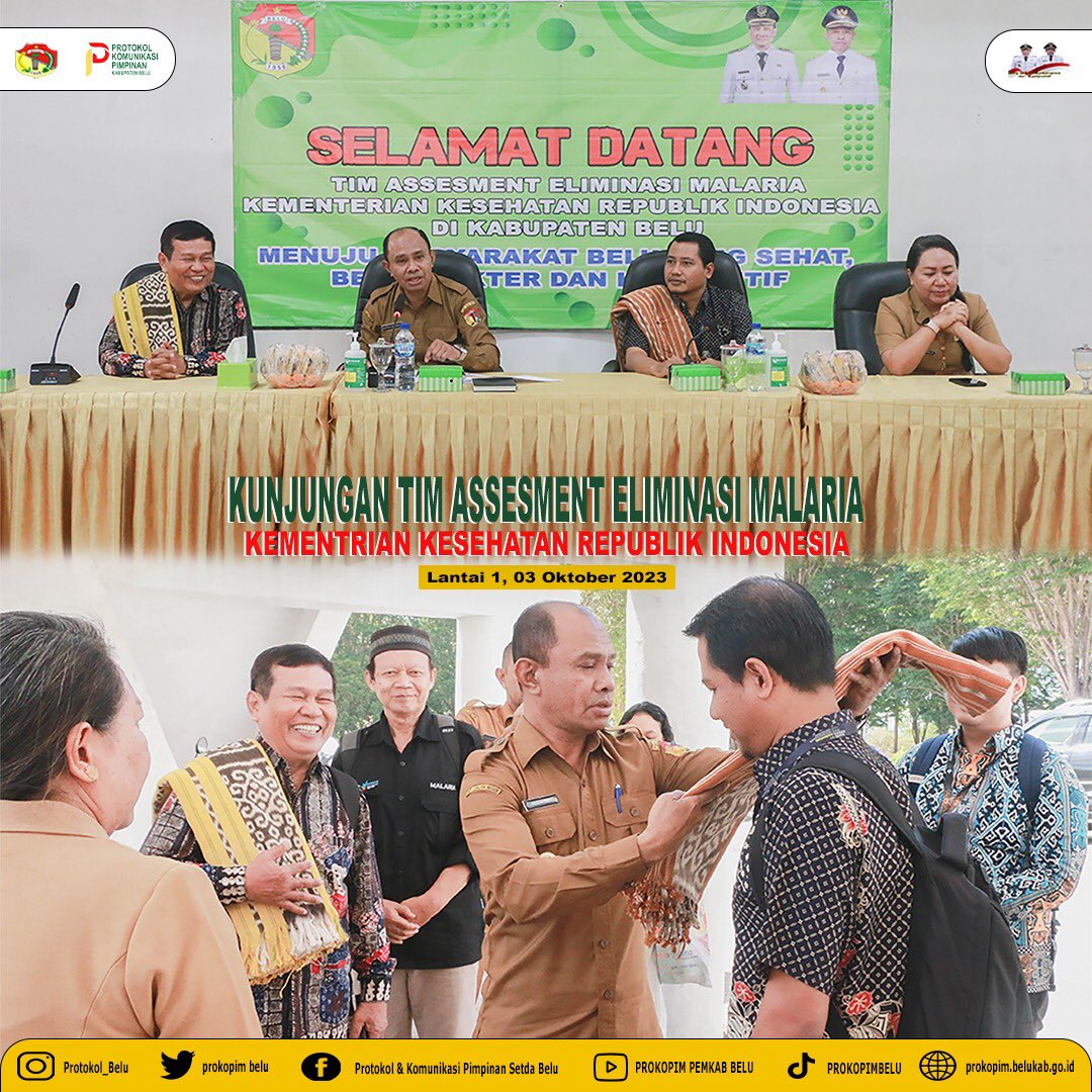 prokopimbelu's tweet photo. ASSESMENT ELIMINASI MALARIA TIM KEMENTERIAN KESEHATAN RI DI KABUPATEN BELU
#bupatibelu
#wakilbupatibelu
#sekdabelu
#pemkabbelu
#atambuakotaperbatasan
#atambuabeluntt
#belusehatberkarakterdankompetitif 
#belubebasmalaria2023 
#terusmelajuuntukindonesiamaju
#prokopimbelu https://t.co/QwtwecH4Qe