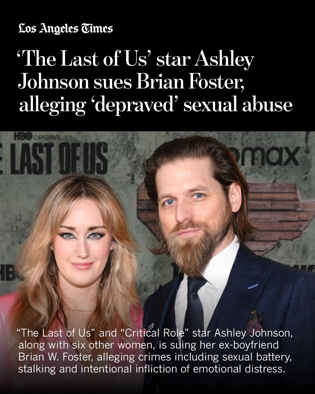 The Last Of Us star Ashley Johnson SUES ex-boyfriend Brian