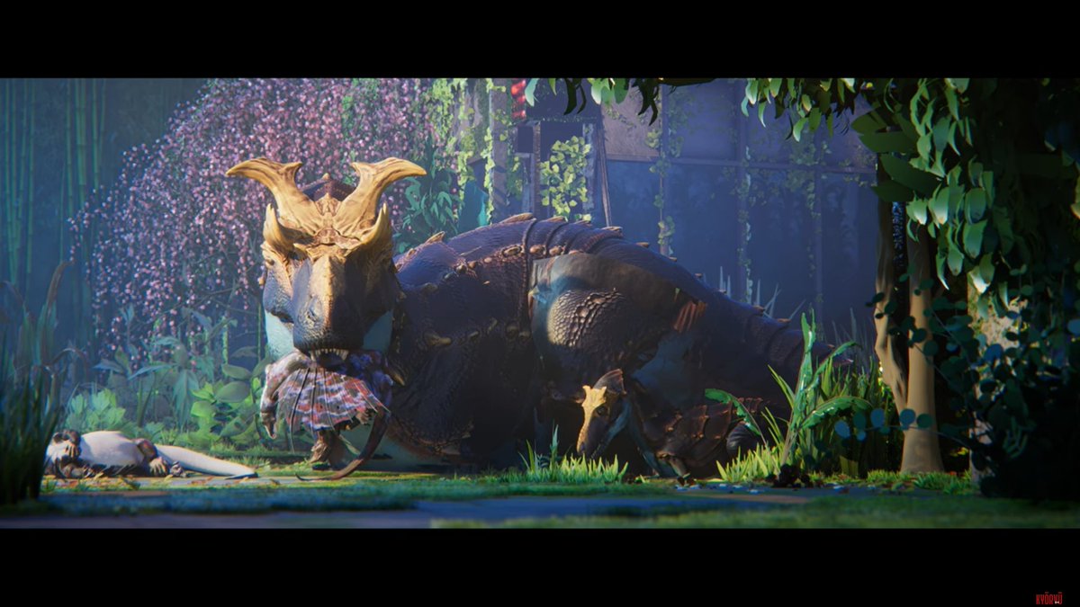 knight_Steve_'s tweet image. We have good news, a new teaser to celebrate one millions views of the Kyōryū trailer shows that the two T. rexes survived the fight against the yakuza Dimetrodon gang