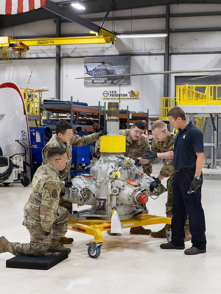 Chevron's tweet photo. Our seasoned aviation experts are teaming with military personnel to support the U.S. Air Force’s new helicopter fleet. Learn more about the program that took flight earlier this year at our airbase in Picayune, Mississippi. https://t.co/4r4dp2uQjW https://t.co/FUTO3ozstD
