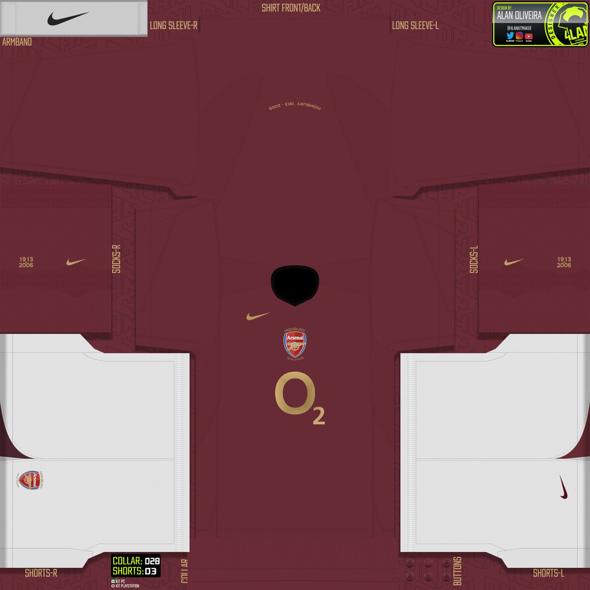 Arsenal 2005/06 - KITS PES 2020 PES 2021 Made on a previous