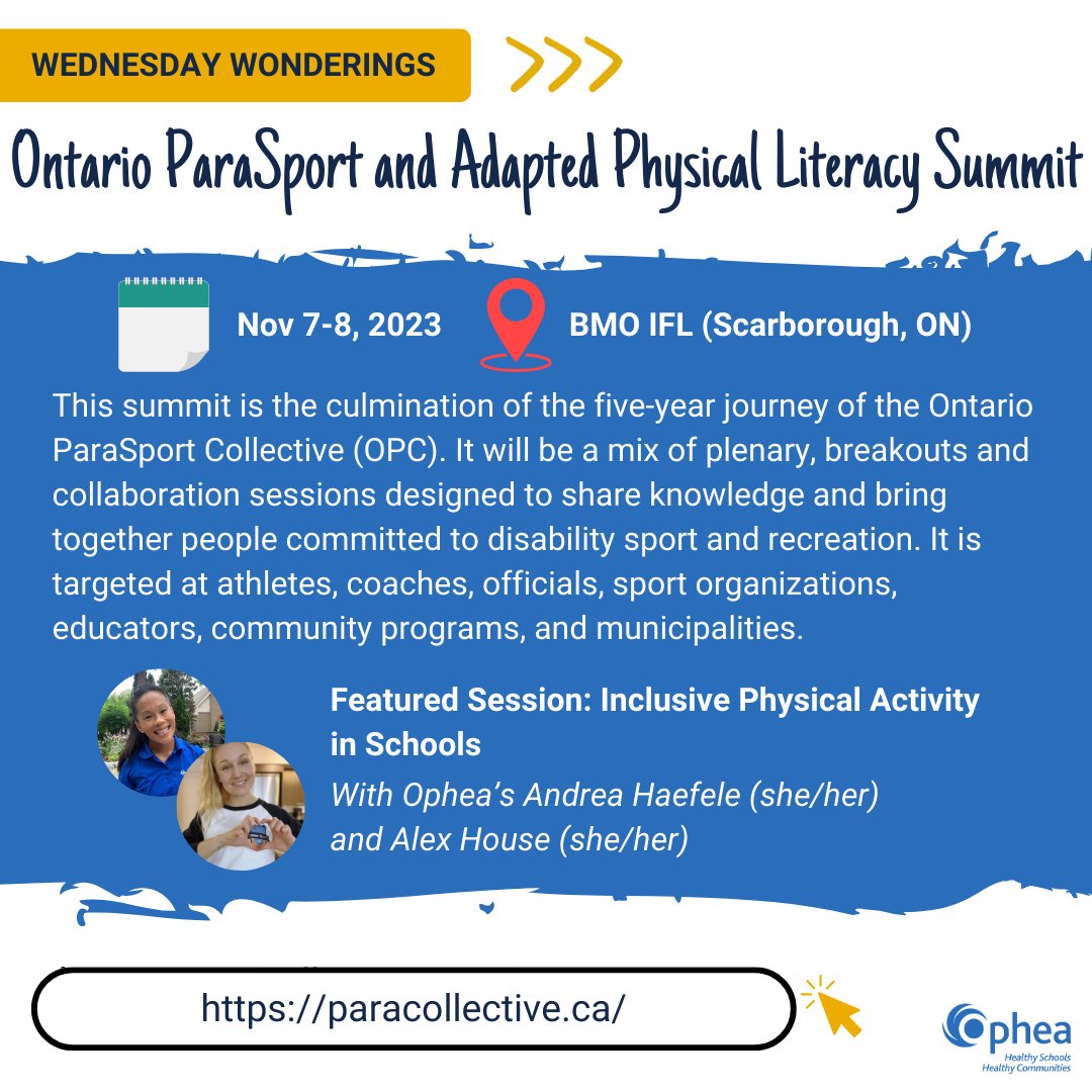 opheacanada's tweet photo. 👋 Ontario educators! Are you seeking #ProfessionalDevelopment opportunities within H&amp;PE? Check out what our calendar is looking like for Fall/Winter (and let us know if we’ll see you)! @CIRAOntario @oplshamilton @ParaSport_Coll @PHECanada @EverActiveAB @EdCanNet https://t.co/YIjxP6BCPS