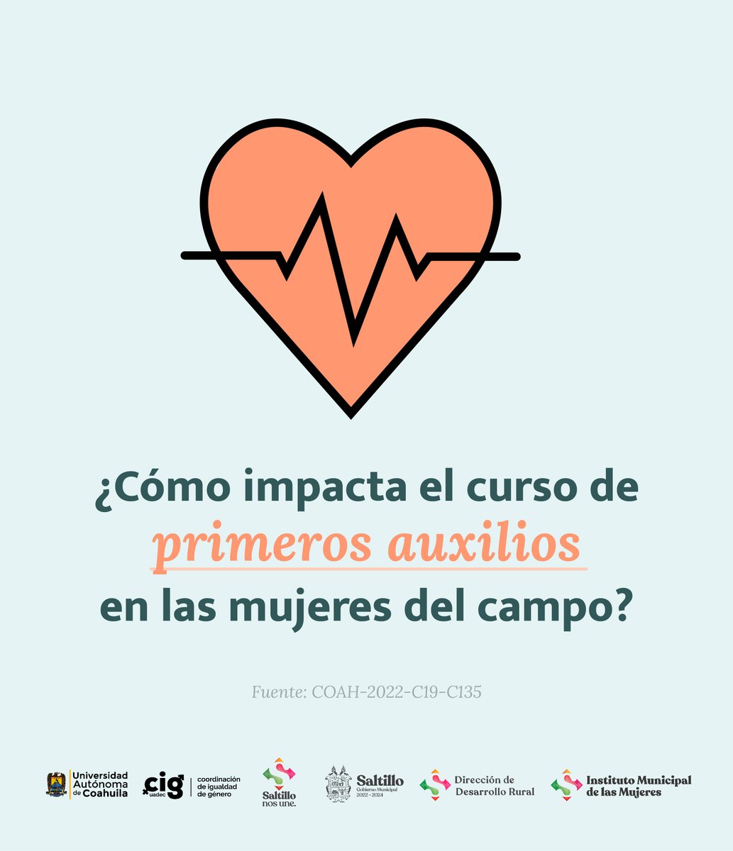 IgualdadUAdeC's tweet photo. Siguiendo el ejemplo de María Esther Zuno Arce, Primera Dama de México quién llevó a cabo asistencia social para las mujeres del campo en 1972, se capacitó a las mujeres de la comunidad en primeros auxilios
#MujerdelCampo #EspacioRural #SaltilloCoahuila #CIG #IgualdadDeGenero https://t.co/ScOScS5pPo
