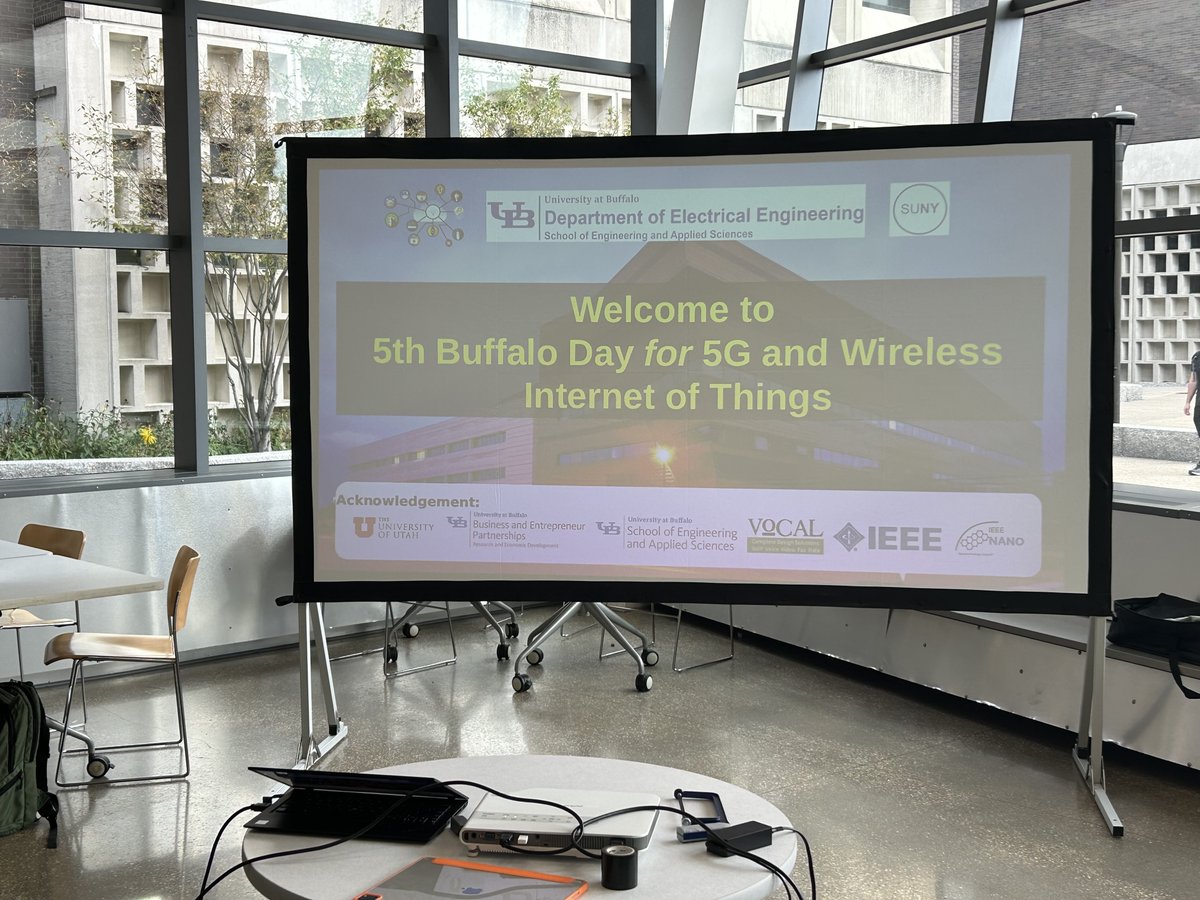 WirelessDay's tweet photo. We are very happy to welcome our speakers and attendees of the 5th Buffalo Wireless Day tonight at UB, the Dept. of Electrical Engineering. So excited to have the event in person again after three years and meet many old and new friends from academia, industry and government. https://t.co/1KntM6zBEP