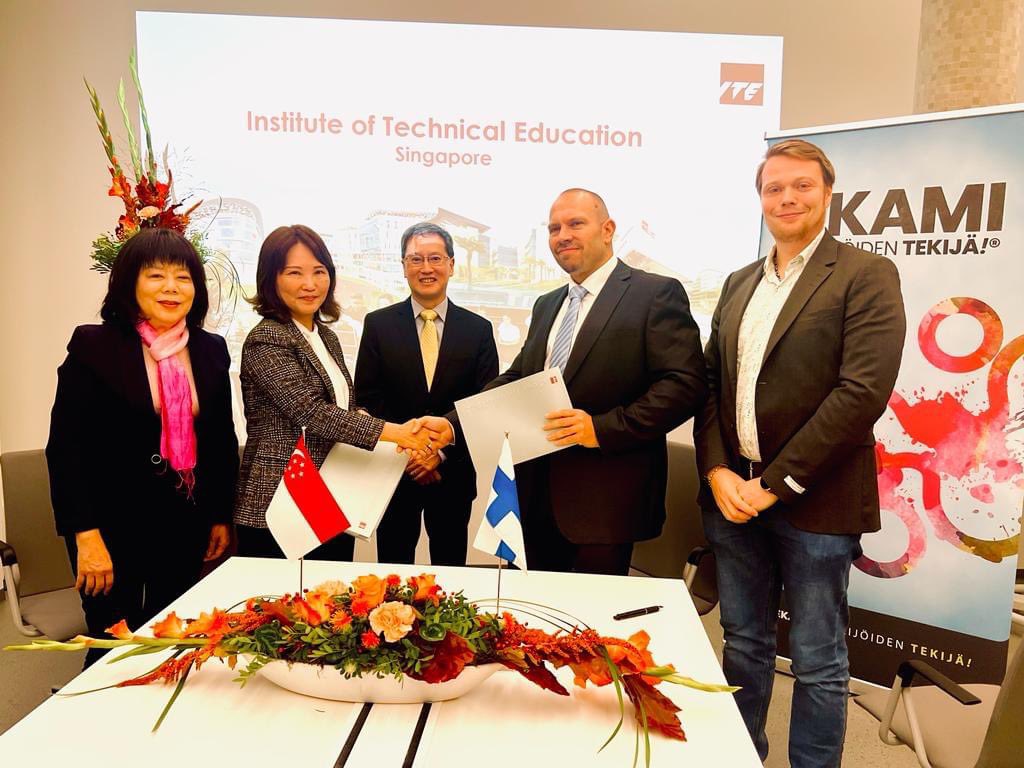 𝓗𝓮𝓲 (Hello in Finnish)👋🏻! On 4 Oct 2023, ITE renewed our partnerships with Finnish institutions - Etelä-Kymenlaakso (Ekami) Vocational College, Kouvola Vocational Institute Ltd (Eduko) and Salpaus Further Education Regional Consortium. Cheers to this partnership!