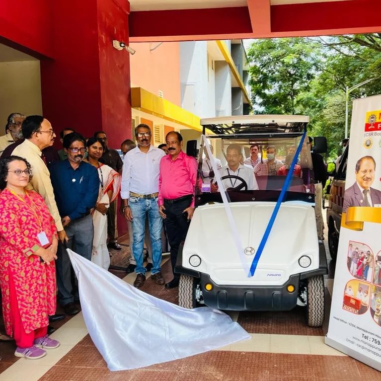 theMAFDN's tweet photo. Manappuram Foundation in collaboration with Dharma Charitable trust Donated an Electric Buggy to pediatric hemato oncology department of Malabar Cancer Centre Thalassery and the program was flagged off by Mr T A Rejeesh CA, 318 E DG. https://t.co/QUGHJGh88B