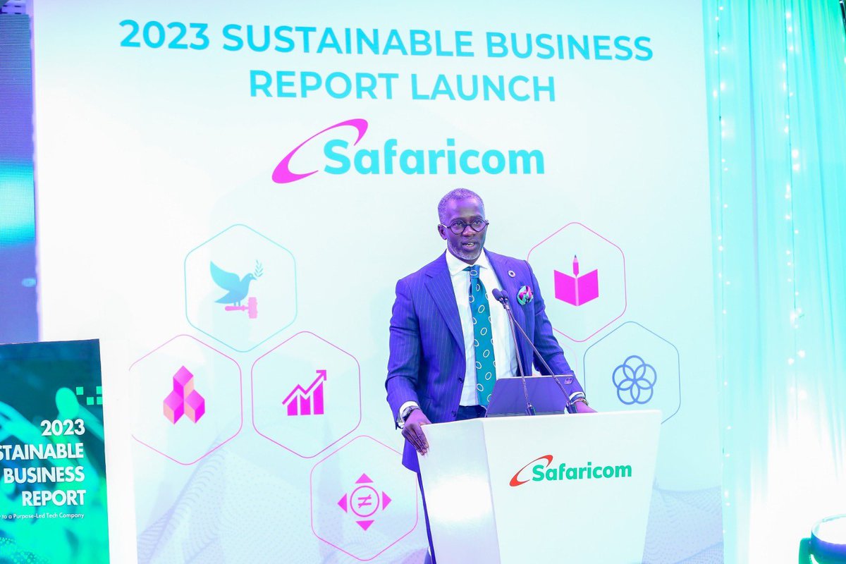 SKiptinness's tweet photo. We’re proud to have launched the 2023 @SafaricomPLC Sustainable Business Report. Our journey towards sustainability is not just about achieving numbers &amp; targets; it's about leaving a legacy of responsible corporate citizenship, environmental stewardship, and societal betterment. https://t.co/4SwoZ65ohb