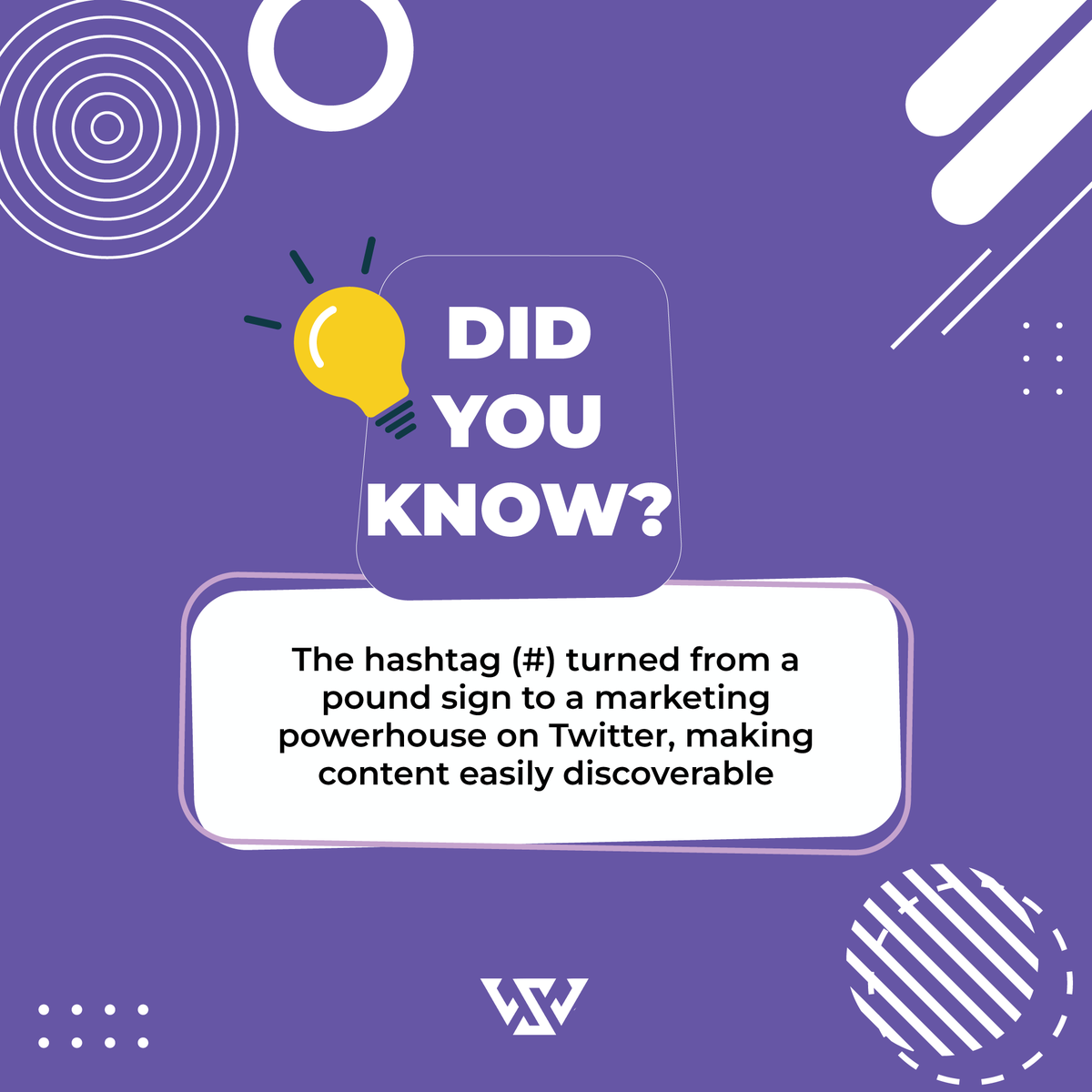 WebSevy's tweet image. Did you know?
#Hashtags on Twitter are like magical keys that access discussions! 🔍
#HashtagFacts #TwitterTrivia #StayCurious #twitter #twitterhashtags #twittermarketing #didyouknowfacts #socialmediamarketing #onlinemarketing #socialmediaplatforms #fridayfunfact #didyouknowgame