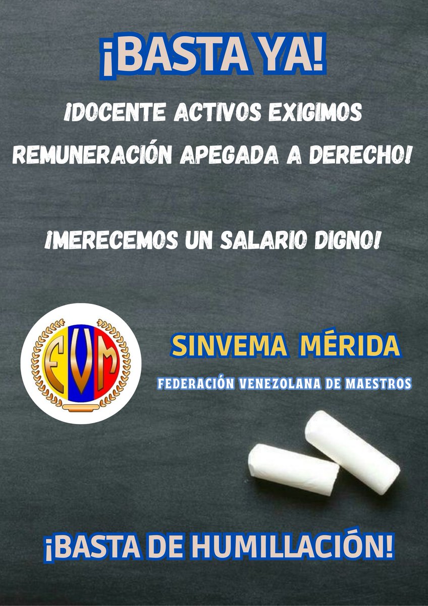 delcycor19's tweet photo. ¡Salarios y pensiones Indexados a la Canasta Básica!  #DocentesPorLaDignidad  #FVMenlaLucha #OIT #ONU #OEA @ONU_es @OEA_oficial @OITnoticias @MPPEDUCACION @UNICEFenEspanol #UNICEF @CorteIDH @Lucybella325917  @fvmmerida @Profenore77 @EvilethParada https://t.co/QgFyQl3EXB