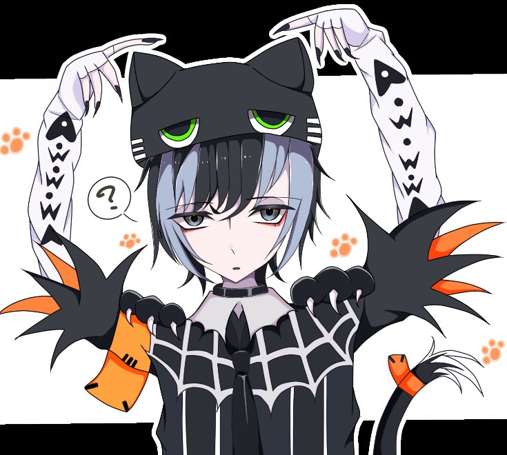 momo__hobby__'s tweet photo. #コンパスお絵描き 
猫耳ポーズなハロ猫くん🎃🐈‍⬛🐾 https://t.co/WEjcSArLy2