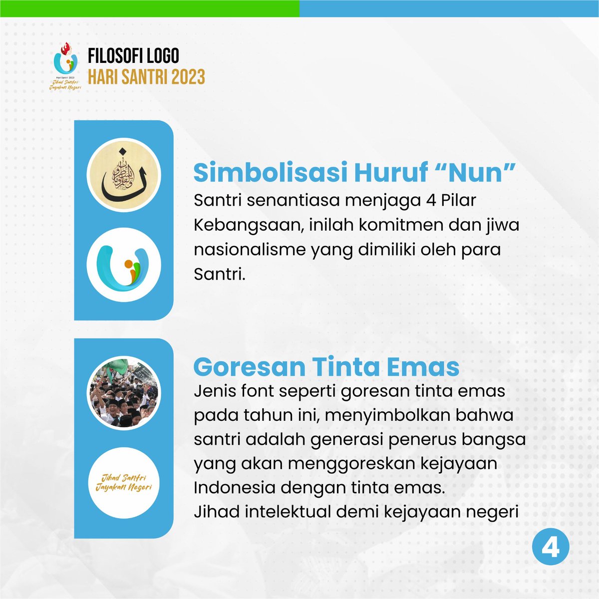 mahdikherid's tweet photo. Alhamdulillah, Logo dan Tema Hari Santri Nasional 2023 "Jihad Santri Jayakan Negeri" #JihadSantriJayakanNegeri https://t.co/I12VmVei4x