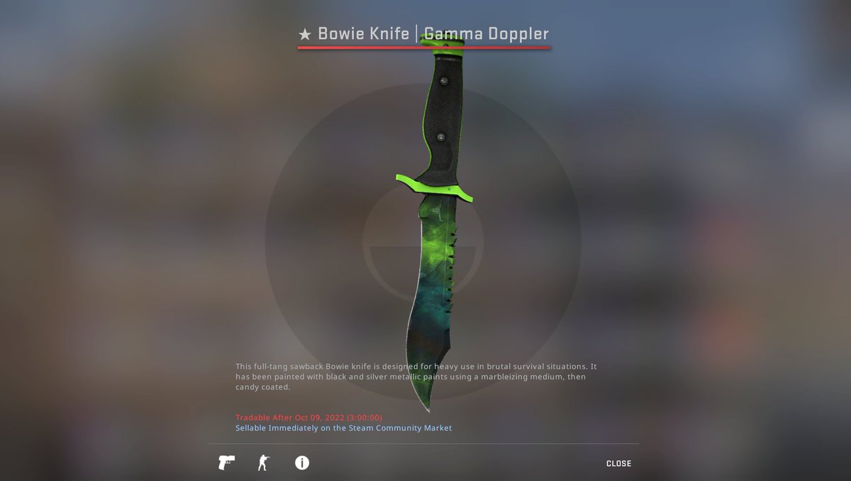 ★ Bowie Knife Gamma Doppler! 🔪💚 RT/Follow! #CSGO #CS2