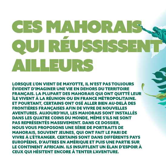 Ces #mahorais qui réussissent ailleurs. ✈️🌎🧑‍💻👨‍💼
➡️mayottehebdo.com/mayotte_hebdo/
Découvrez les #portraits de ces nombreux mahorais(es), souvent jeune, qui ont osé tenter l'expérience à l'#étranger, gratuitement dans le nouveau #MayotteHebdo.