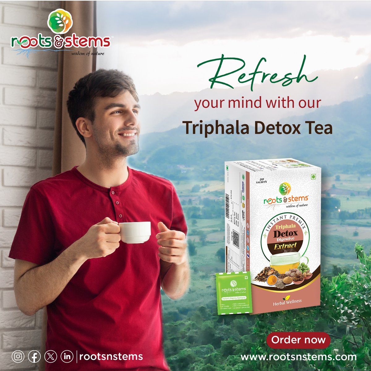 rootsNstems_'s tweet image. Triphala detox tea is a popular herbal remedy in traditional Ayurvedic medicine. It is made from a blend of three dried fruits: Amalaki (Indian gooseberry), Bibhitaki (Terminalia bellirica), and Haritaki (Terminalia chebula). 

#TriphalaDetox
#InstantMix 
#rootsnstems