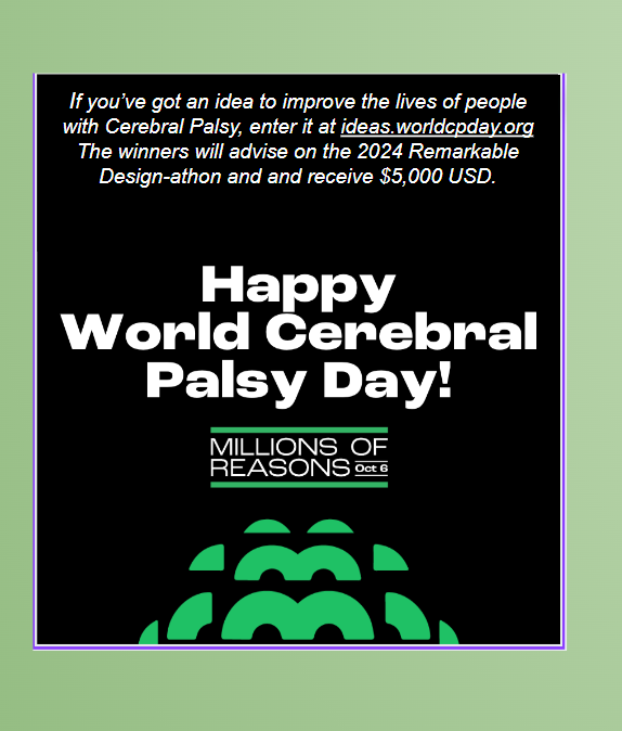 Be sure to wear your GREEN tomorrow (10/6) in support of World Cerebral Palsy Day.

#millionsofreasons
#wearewesthill
#WorldCerebralPalsyDay