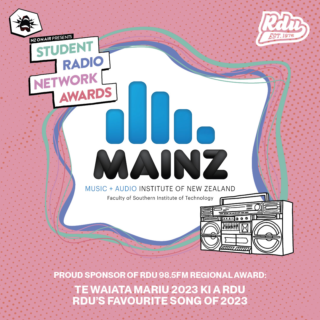 The @srnnz awards is November 4th! Simulcast live across Aotearoa from 7pm! We also are super proud to have @threeboysbrew, @ucsa & MAINZ supporting our local regional awards. Thank you for supporting local independent music in Ōtautahi.