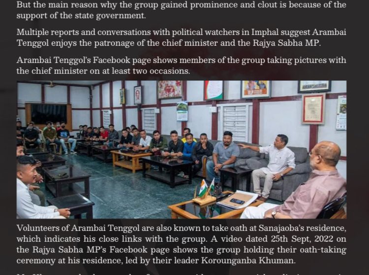 HennaryL's tweet photo. Democary in Manipur falters since the rise of the two  Terror group Arambai Tenggol and Meitei Leepun, akin to ISIS, wield unparalled  power,eclipsing  the Manipur state government. This isn't happenstance but a calculated ascent,back by the Majority Meitei populace. The architects @NBirenSingh, @MaharajaManipur and KEIRAO AC MLA L Rameshwar nurtured these groups, and now, as they've matured, Manipur burns🔥. In this political tragedy, the minority KukiZo bears the brunt at its zenith for the past 5month.

To reinstate peace in Manipur,the central govt must heed the KukiZo plea for a separate administration,distinct from the Meitei .Simultaneously,urgent action is needed to arrest their leaders  like Pramot Singh and dismantle these two terror geoup, spearheaded by figures like @NBirenSingh and co.Nurturing such elements is a betrayal deserving consequences,safeguarding the world’s  largest democracy.