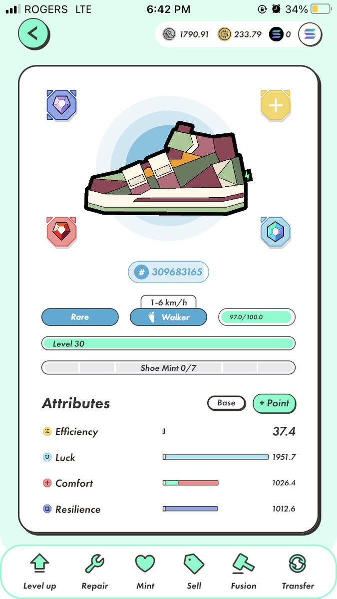 Just got my first level 9 #STEPN mystery box with just 1951 luck! 🤗