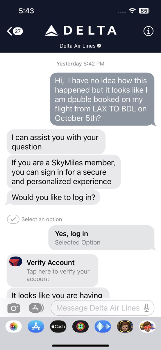 tkeating30's tweet photo. @Delta …. Either You’ve changed or this was just a really bad day. 
Don’t launch an unstable and barely trained AI customer Service Bot. Does much more harm than good.
At the very least back it up with customer service that makes your customer feel like…. Idk , a customer? https://t.co/P4AtwuzQDS