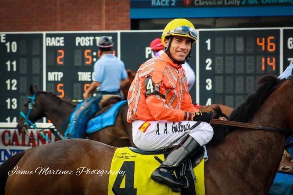 Horse Racing Today (@horserace2day) on Twitter photo Antonio Gallardo had 4 wins, a second, and a third in his 6 mounts today at Presque Isle Downs. He now has 2,461 career wins while winning at 20% and ITM 50%.
📸 <a href="/jamiemart/">Jamie Martinez</a>
<a href="/jockeygallardo/">Antonio Gallardo</a> Antonio Gallardo had 4 wins, a second, and a third in his 6 mounts today at Presque Isle Downs. He now has 2,461 career wins while winning at 20% and ITM 50%.
📸 <a href="/jamiemart/">Jamie Martinez</a>
<a href="/jockeygallardo/">Antonio Gallardo</a>