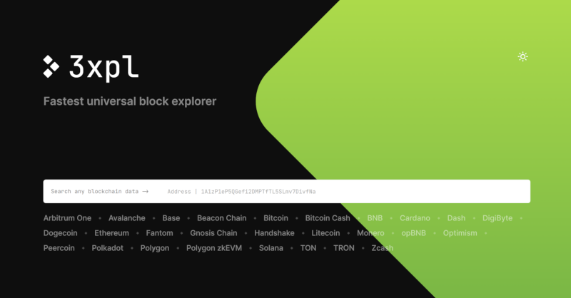 3xplcom's tweet photo. Getting tired of slow blockchain explorers riddled with pesky ads? Try 3xpl!

It also comes with universal dataset dumps, JSON API, WebSocket API, ClickHouse API, and LLM API!