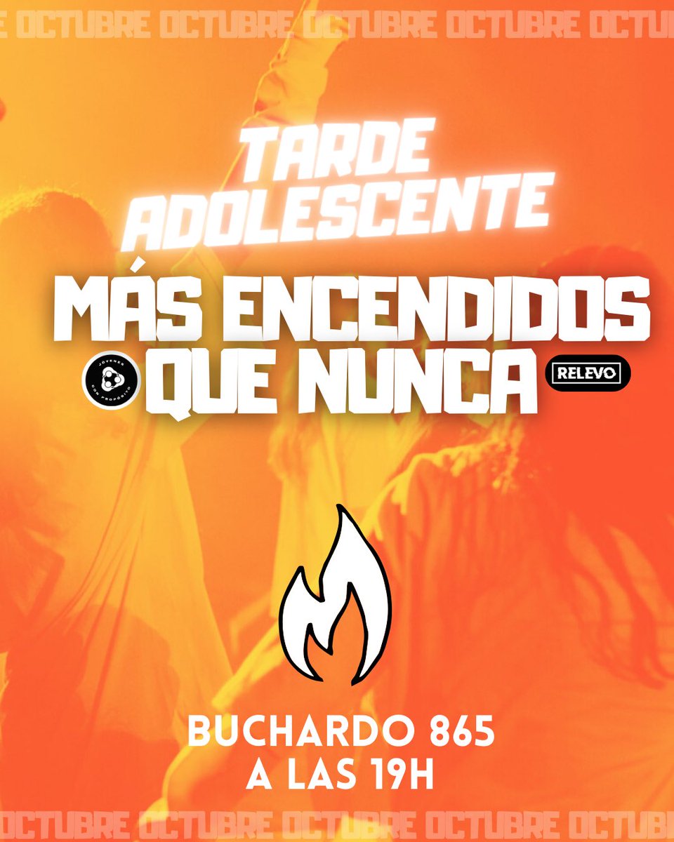 Empezamos Octubre Mas Encendidos Que Nunca ❤️‍🔥
¡Nos espera un sábado increíble 🤩 y vos tenes que ser parte! 
Atención al nuevo horario 👉🏽 19H 
📍Buchardo 865