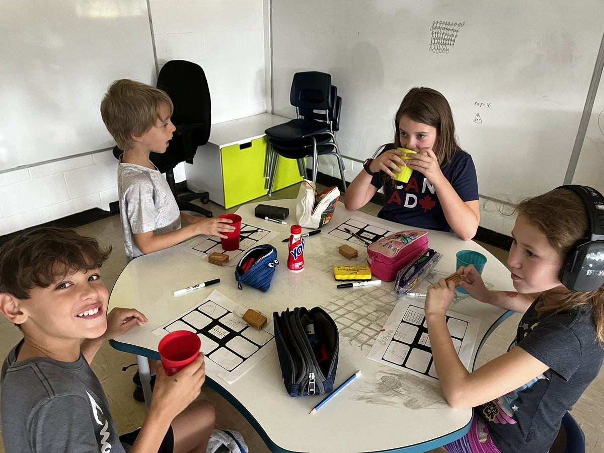 msdaphnesclass's tweet photo. Sipping tea and dunking biscuits while learning multiplication.  TEArrific! https://t.co/cl4kbIqSvM