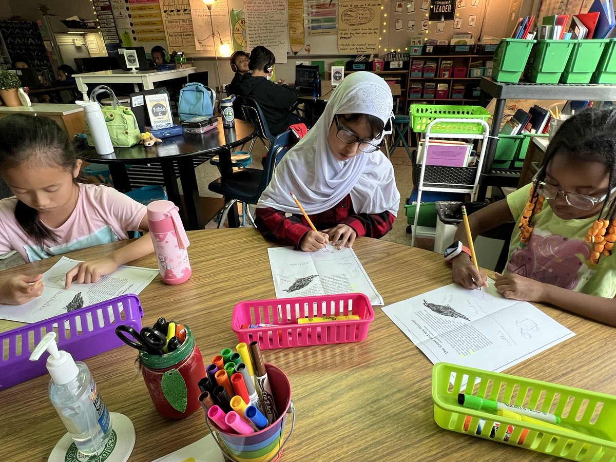 Made my own Jacob’s Ladder to go with the “Crow and the Pitcher” focusing on conflict and resolution which led to a discussion of theme.  Small group strategy groups are one of my favorite times of day. 💗 <a href="/ForestdaleES/">Forestdale ES</a> <a href="/fcpsaap/">FCPS AAP</a> #ForestdaleStrong