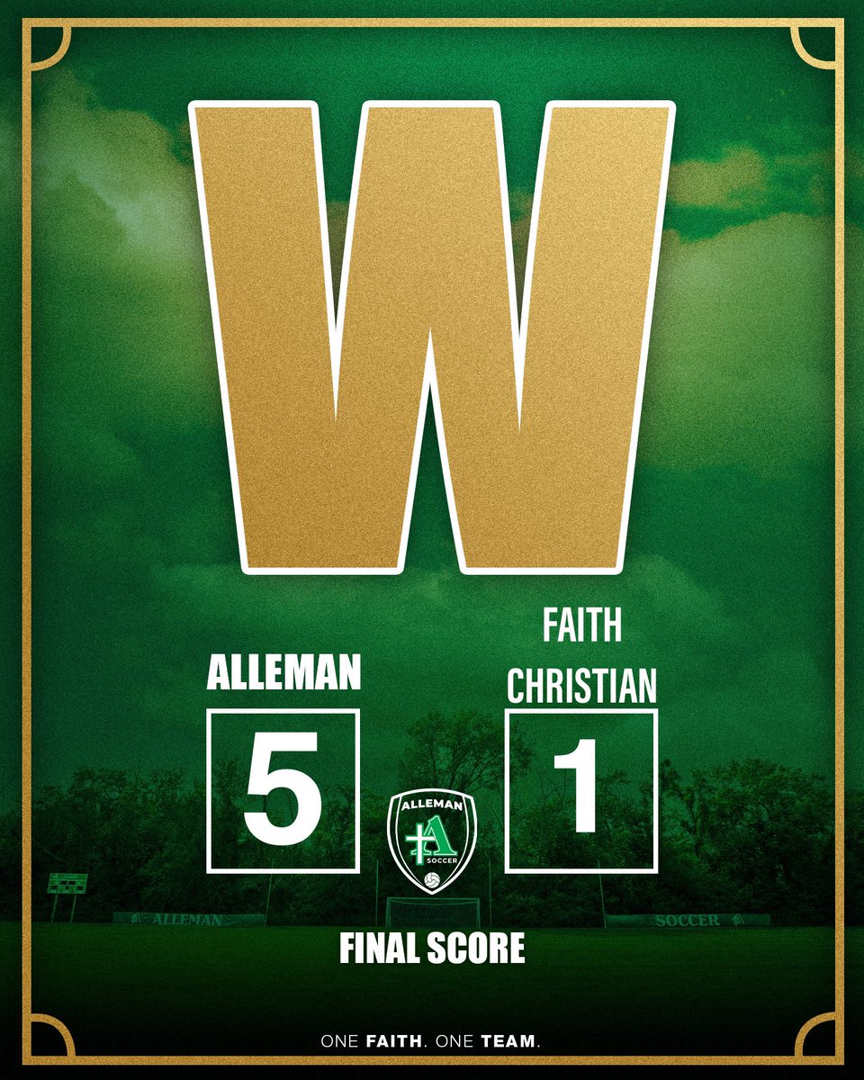 AllemanBSoc's tweet photo. † 𝐇𝐚𝐢𝐥 𝐭𝐨 𝐭𝐡𝐞 𝐏𝐢𝐨𝐧𝐞𝐞𝐫𝐬 † 

Alleman: 5
Faith Christian: 1

⚽️ Jack Wendt (Caleb Kale)
⚽️ Isaias Ayala-Garcia (Michael Westbrook Jr.)
⚽️ Isaias Ayala-Garcia (Adan Nunez Lopez)
⚽️ Caleb Kale (Jack Wendt)
⚽️ Isaias Ayala-Garcia (Jack Wendt) https://t.co/ahqSlR4NtW