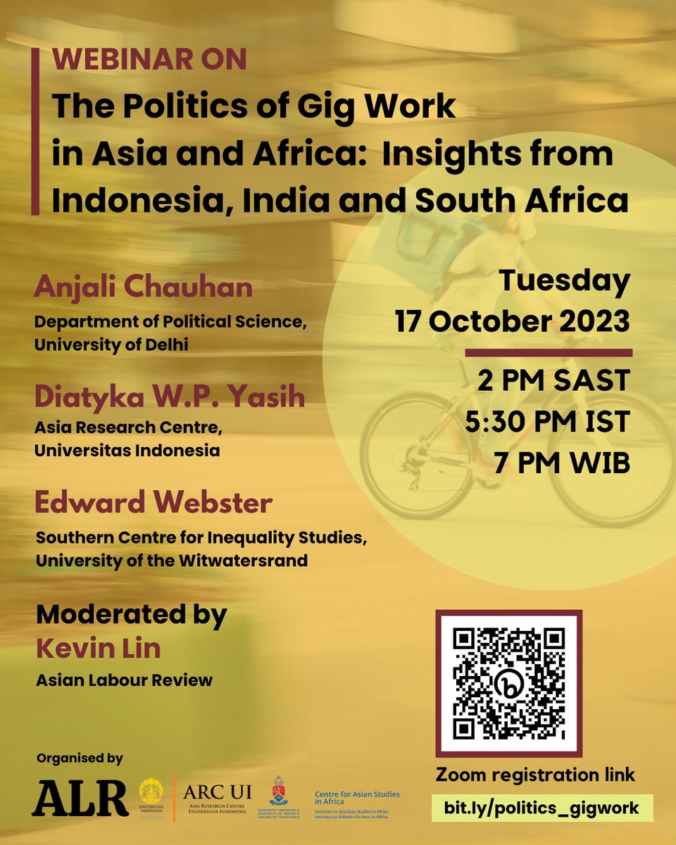 We will be moderating a discussion on platform labour in Asia and Africa, featuring our contributor <a href="/chauhananjali98/">Anjali Chauhan</a>, co-hosted by <a href="/CAsianSAfricaUP/">Centre for Asian Studies in Africa</a>, and University of Indonesia. Special thanks to <a href="/alfgunvald/">𝗔𝗹𝗳 𝗚𝘂𝗻𝘃𝗮𝗹𝗱 𝗡𝗶𝗹𝘀𝗲𝗻</a>. An international exchange between these two continents is much needed!