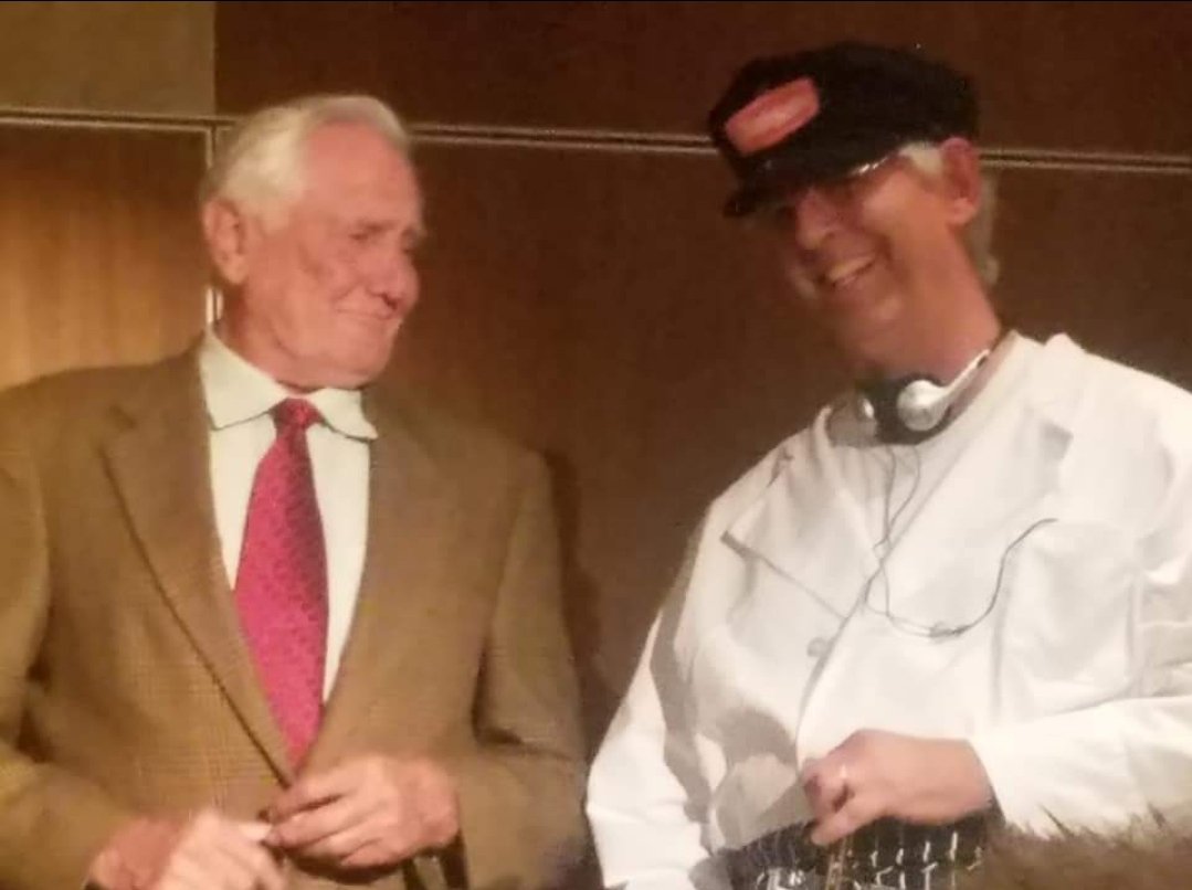 Happy #JamesBondDay (Dr No premiered 5 Oct 62) Here's George Lazenby @lazenbyofficial 5 Oct 18 at DC's International Spy Museum with a Bond costume contest winner (The Living Daylights villain Necros in milkman disguise). #JamesBond youtu.be/bcRZX4WQS3Q?si…