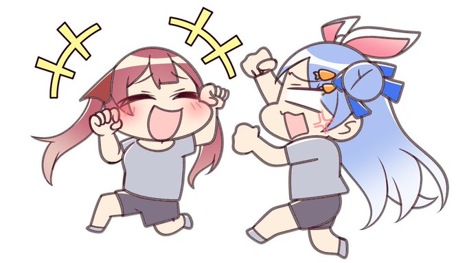 仲良く喧嘩 #ぺこらーと #マリンのお宝